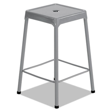 Safco® Counter-height Steel Stool, Backless, Supports Up To 250 Lb, 25" Seat Height, Silver freeshipping - TVN Wholesale
